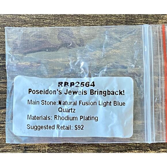 Bomb Party RBP2564 PoseidonsJewelsBringback Natural Fusion LightBlue Quartz Sz7 - Picture 5 of 5